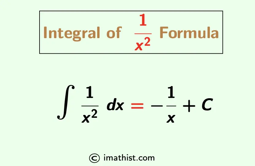 What is the Integral of 1/x^2? [Solved] | Integration of 1/x^2 - iMath