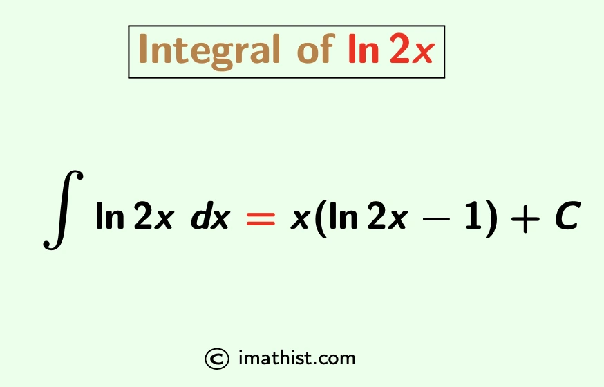 Integral Of Ln2x How To Integrate Of Ln2x IMath