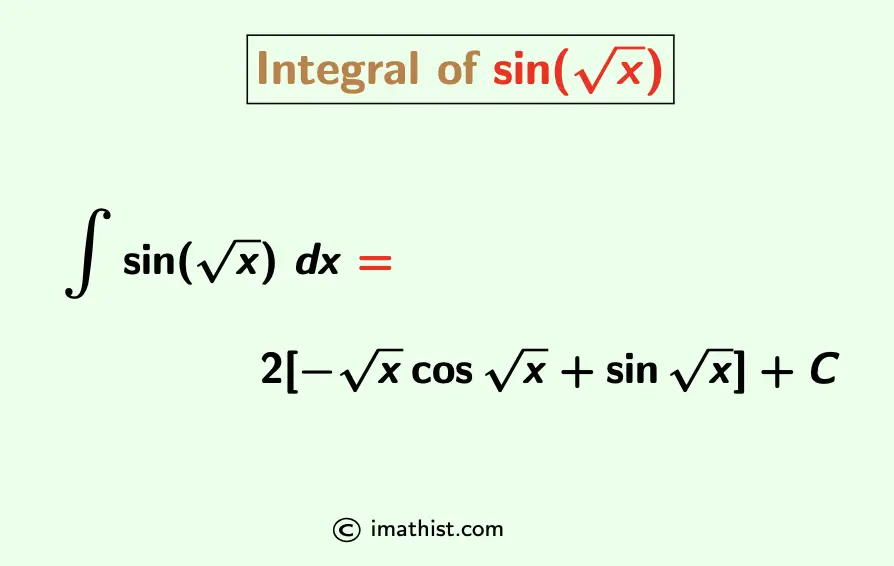 Integral of sin root x