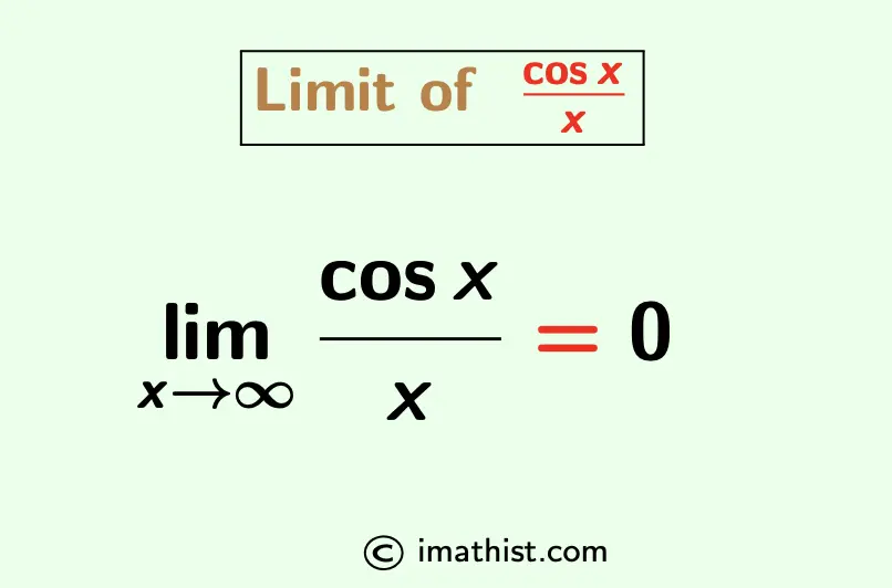 Limit of cosx/x as x approaches infinity